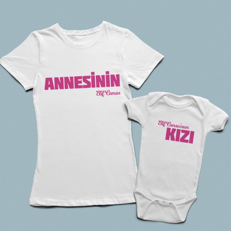 Annesinin Kızı - Baskılı Tişört ve Bebek Zıbını - 1