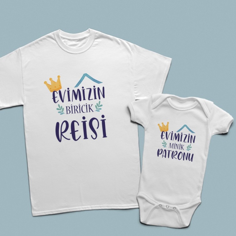 Evimizin Reisi ve minik patron baba çocuk set - 1