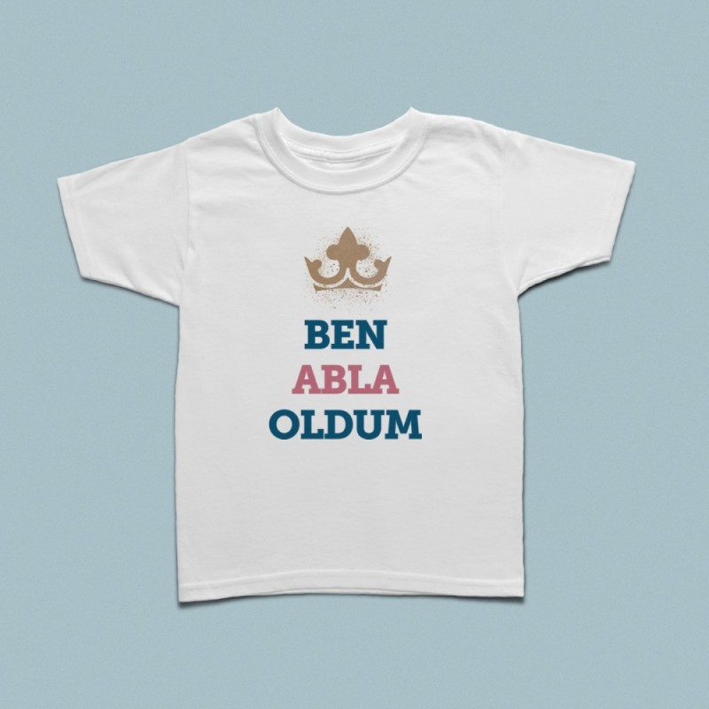 Gold taçlı ben abla oldum çocuk tshirt - 1