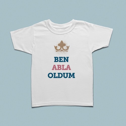 Gold taçlı ben abla oldum çocuk tshirt - 2