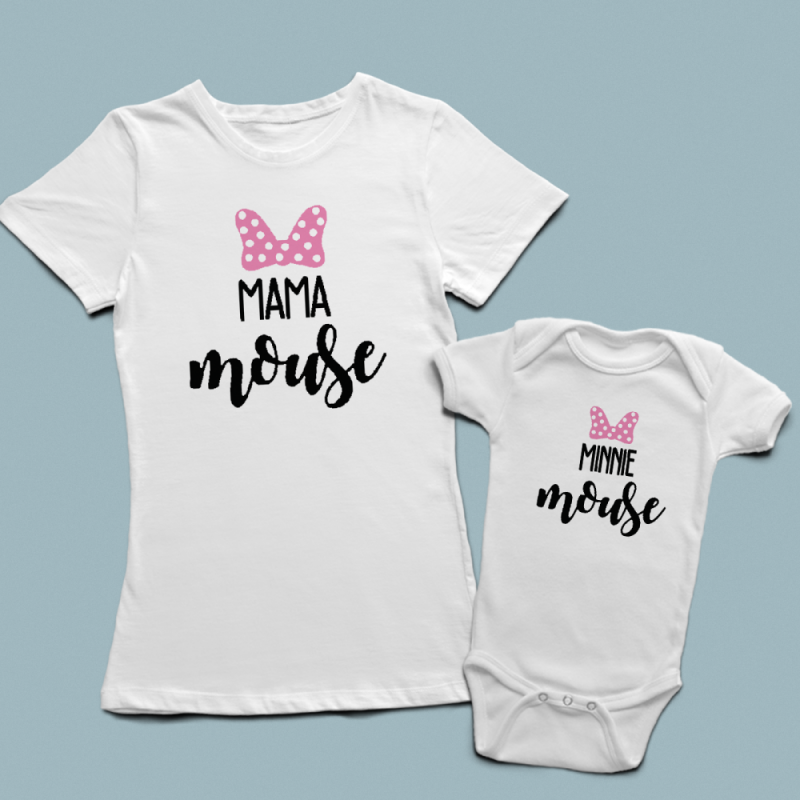 Mama Mouse Minnie Mouse anne kız kombin set - 1