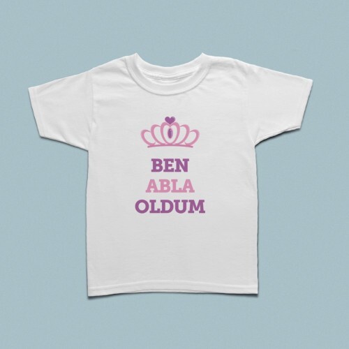 Prenses taçlı ben abla oldum çocuk tshirt - 2