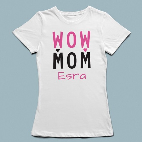 Wow Mom Baskılı Anne T-shirt - 2